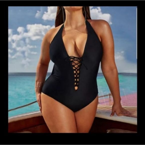 Summer Women Plus Size Deep V Straps One-piece Sli - Picture 1 of 3